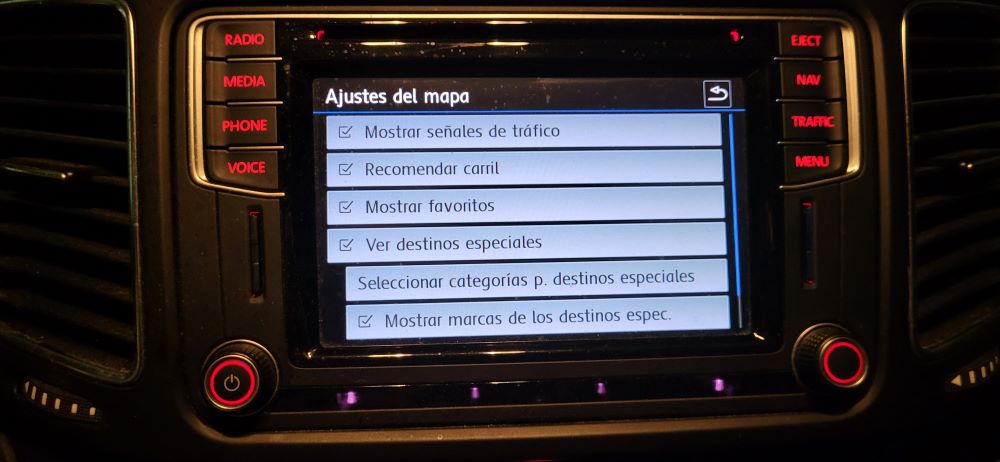 Ajustes del mapa