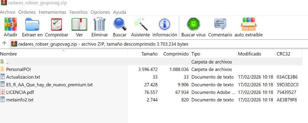 Archivos extraídos del pack