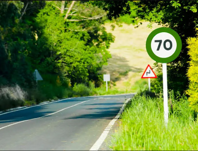 La imagen de velocidad con el borde verde